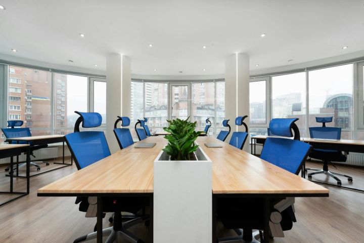 A clean open-plan office