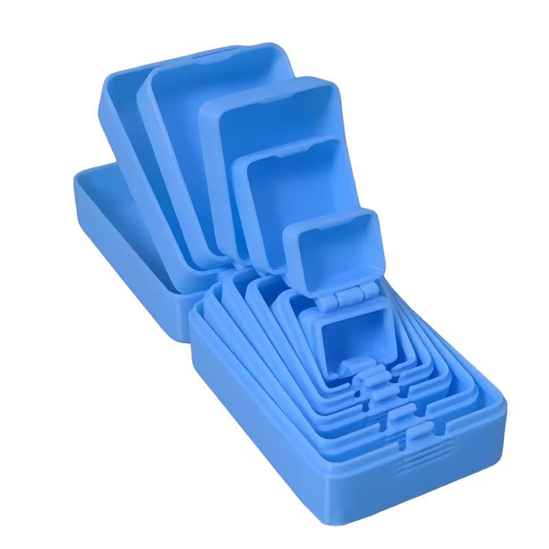 Blue nesting prank gift box shown open