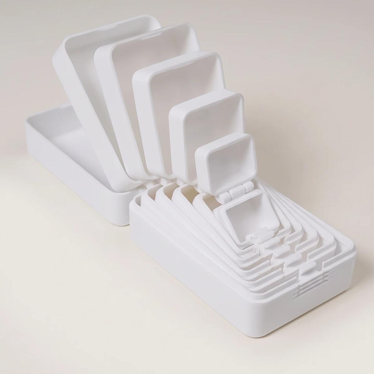 White nesting prank gift box shown open
