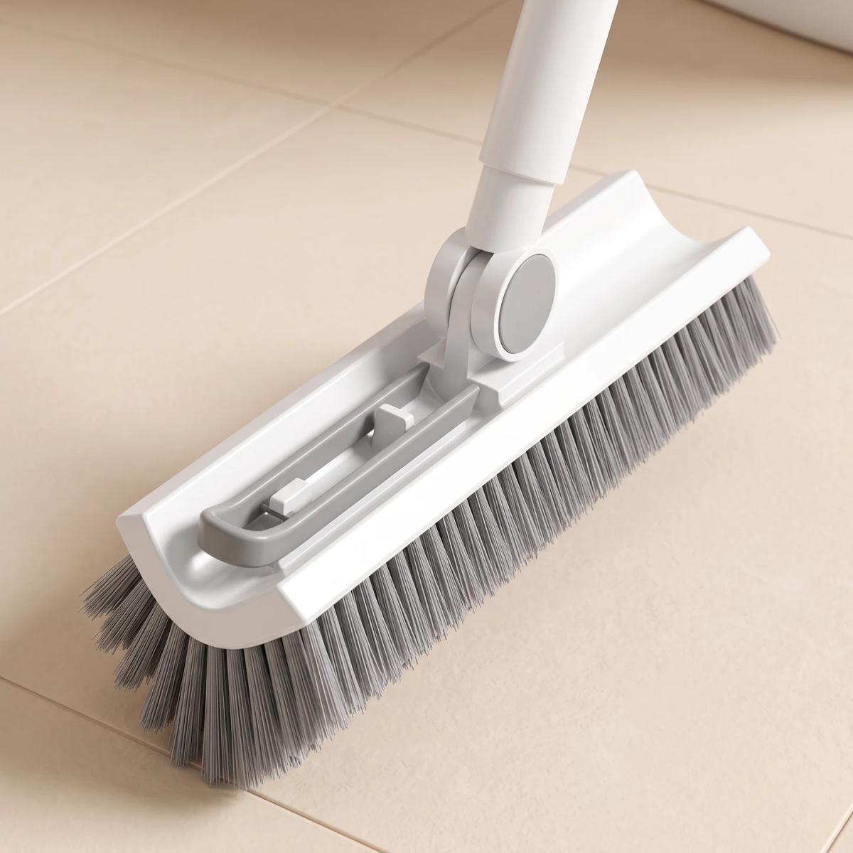 Brush pivot and gray clip stored on top of the head