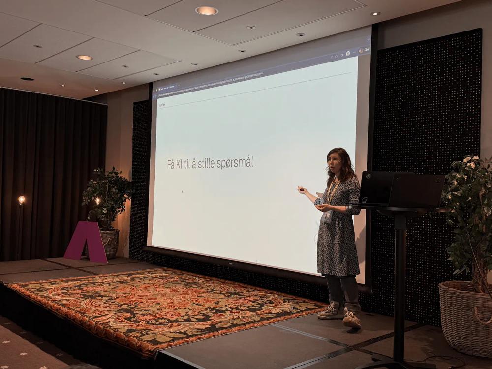 Cecilie snakker om hvordan å lære KI på jobben