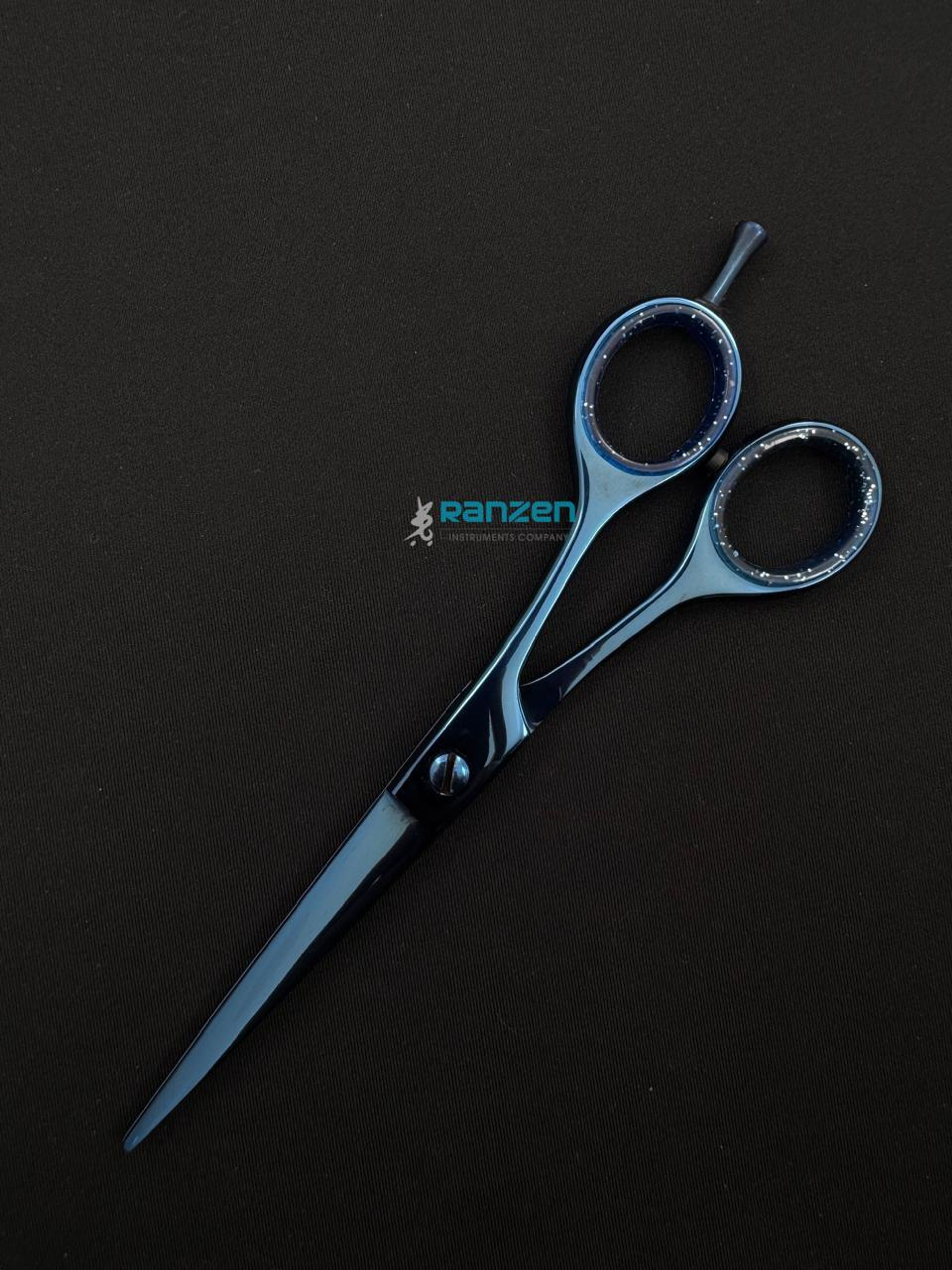 Barber Scissor Blue Titanium Coated 2