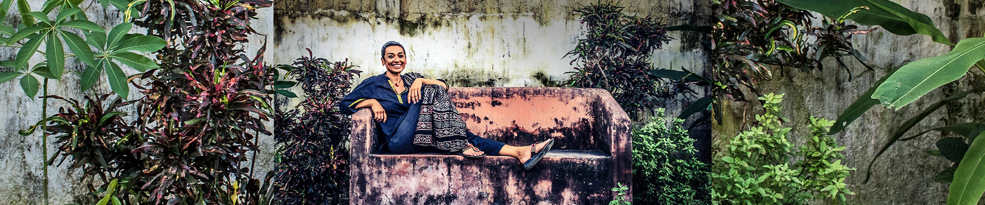 Zainab Salbi in a garden