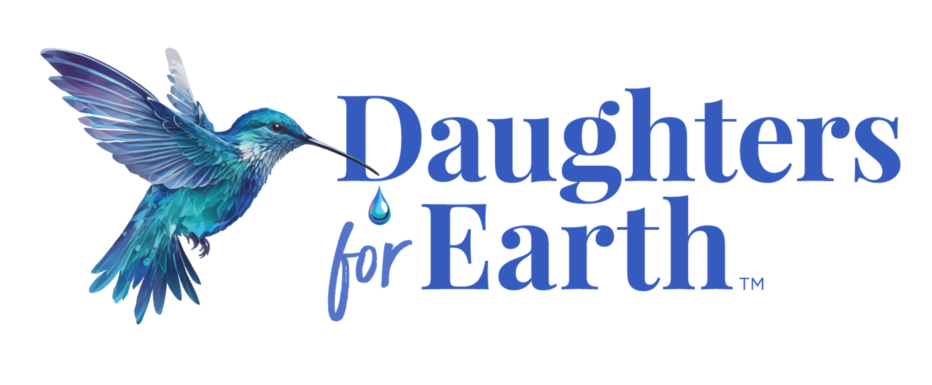 Daughters for Earth logo — a hummingbird in flight beside the words Daughters for Earth