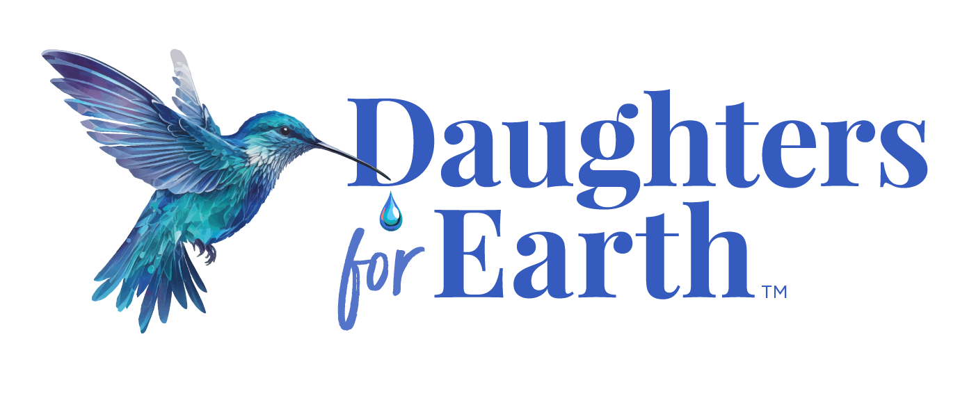 Daughters for Earth logo — a hummingbird in flight beside the words Daughters for Earth