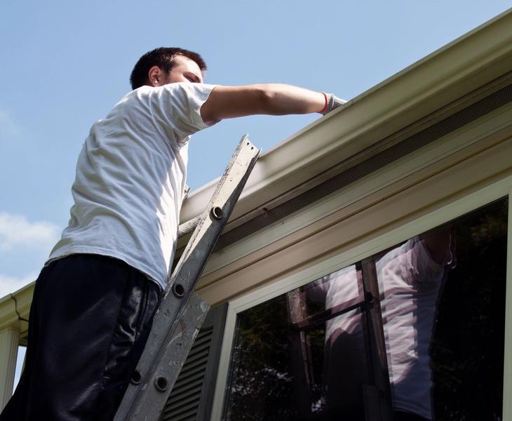 Gutter cleaning.