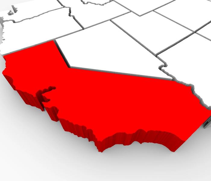 3d illustration of California State map