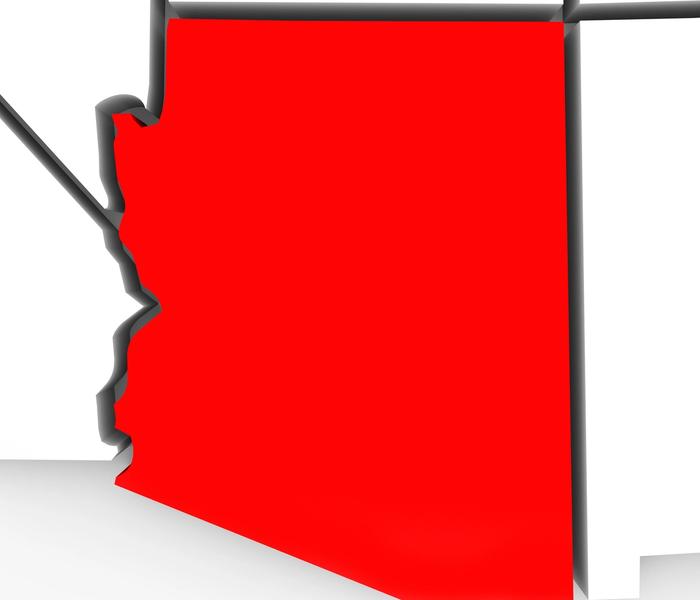 3d illustration of Arizona State map