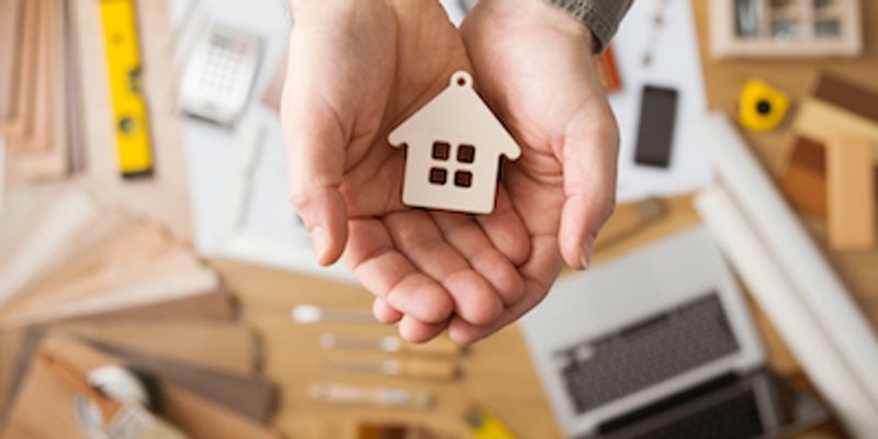 VA home loan concept in hand.