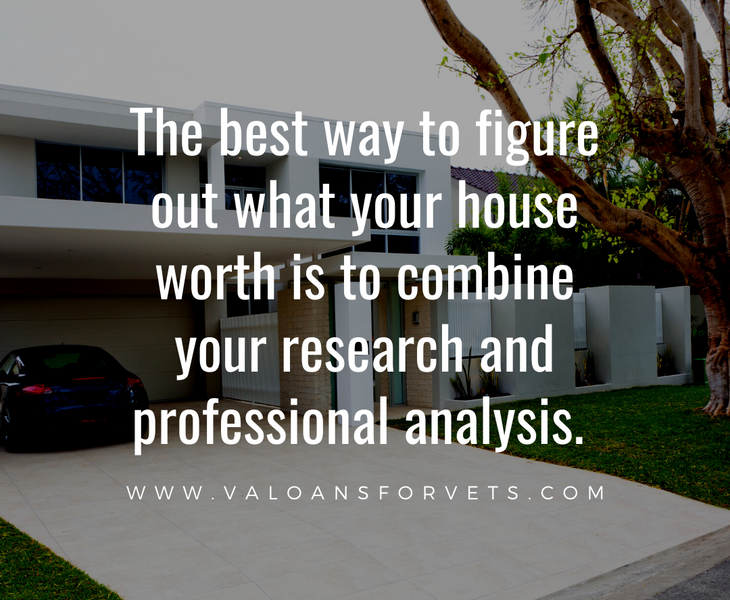 The best way to figure out what your house worth is to combine your research and professional analysis.