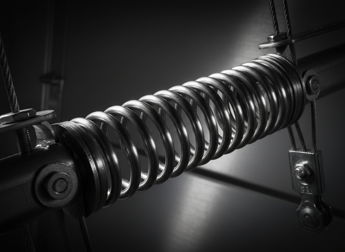 Heavy-duty torsion spring mechanism with precision coiling