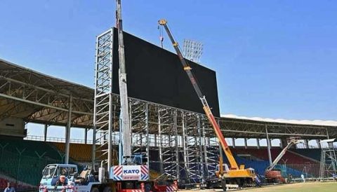 Large outdoor stadium LED display screen for sports