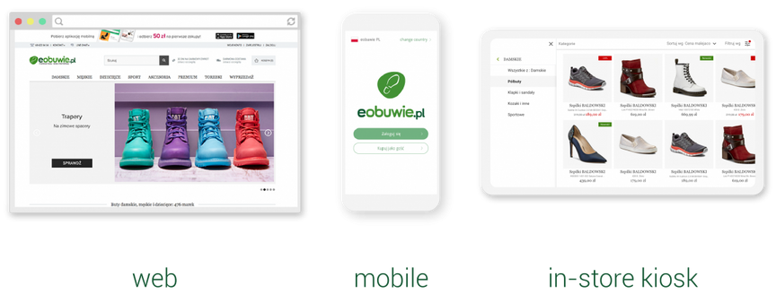 eobuwie unified commerce web mobile kiosk app