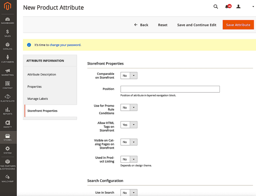 Adding new product attribute view