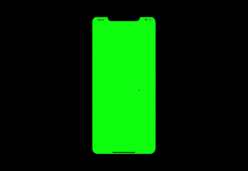 iPhone's screen with colors swiping left and right - Snapchat's navigation