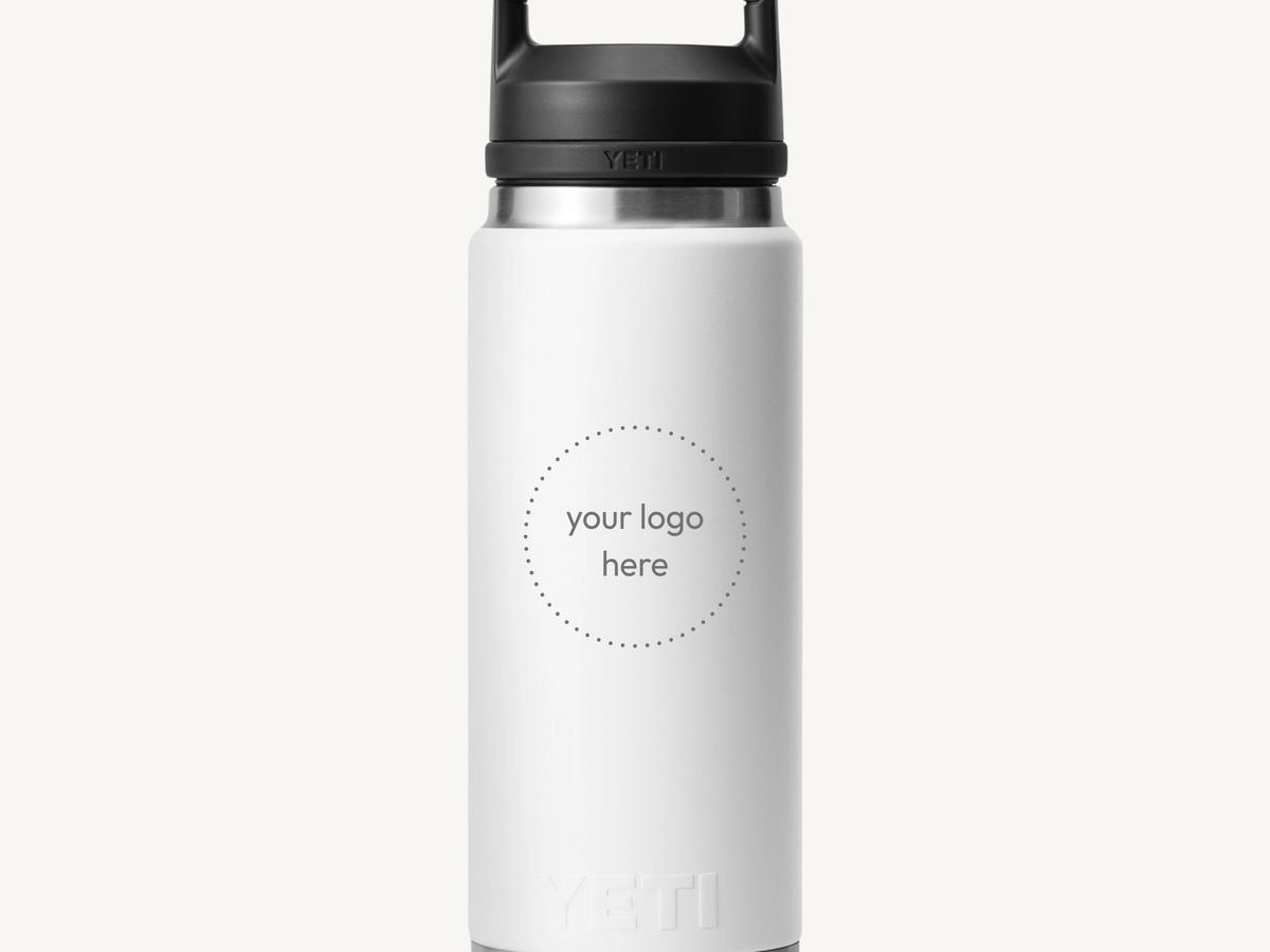 Branded drinkware, part of the merch a brand refresh or rebrand updates.