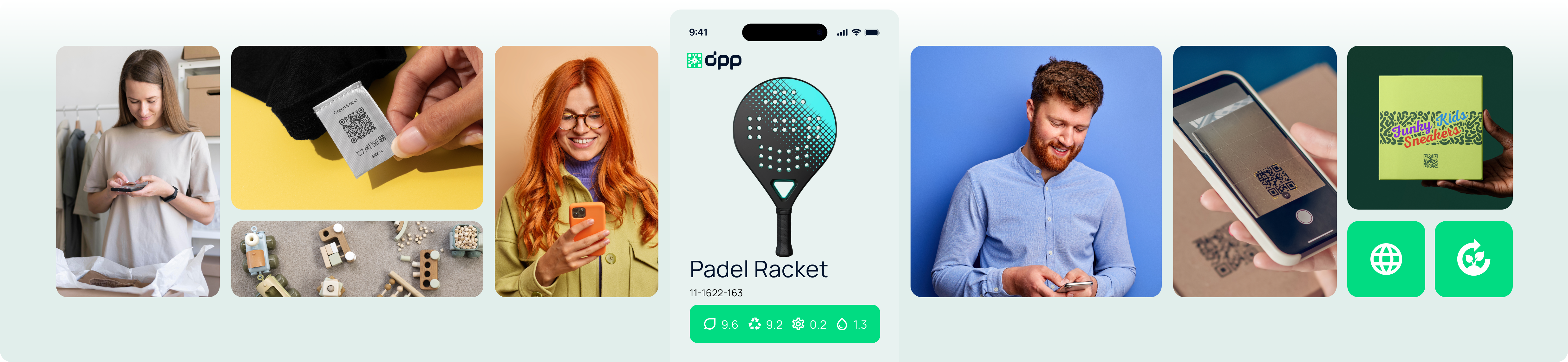 Consumatorul final care folosește un telefon mobil pentru a scana un produs prin Digital Product Passport (DPP)