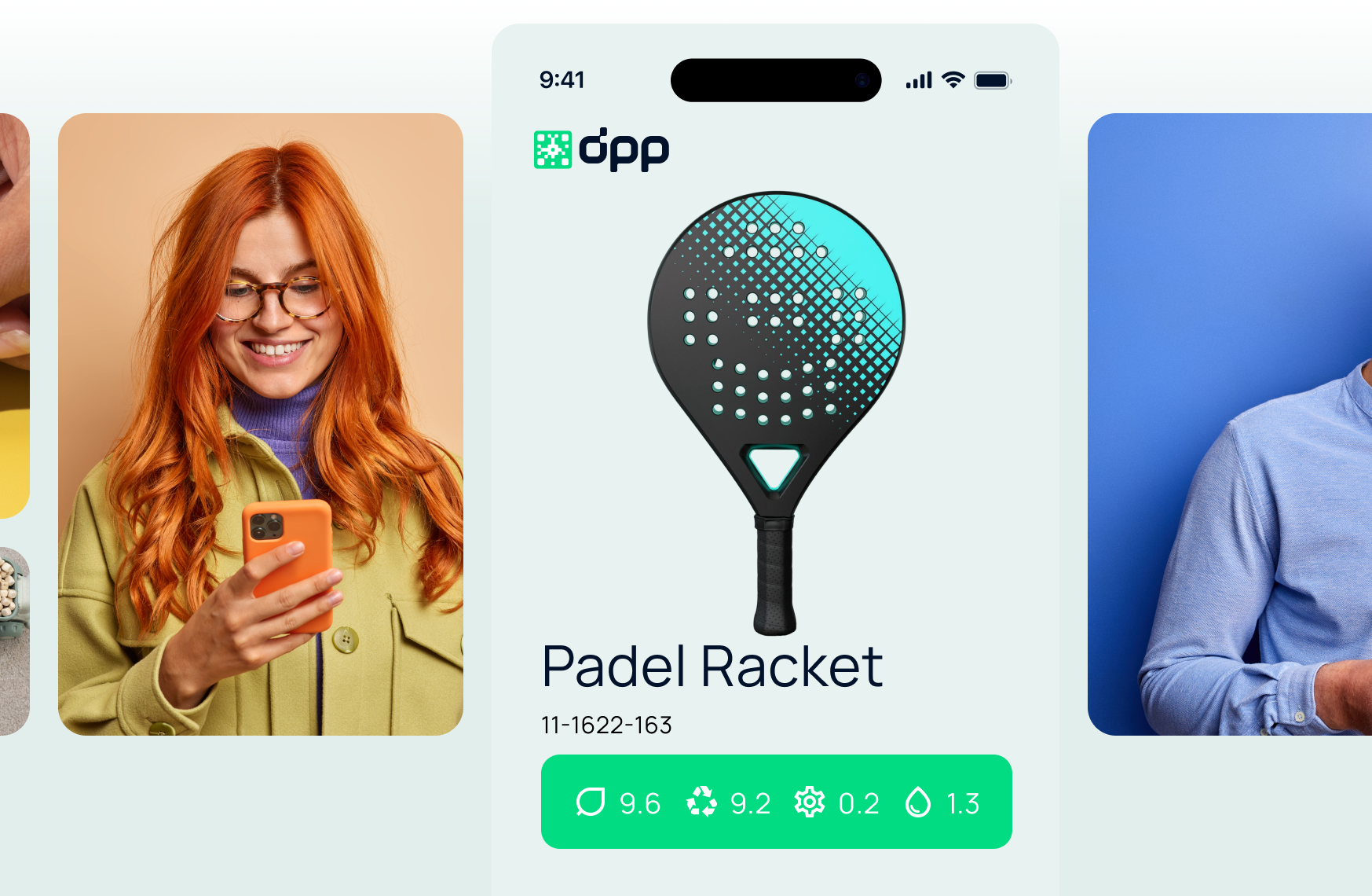 Consumatorul final care folosește un telefon mobil pentru a scana un produs prin Digital Product Passport (DPP)