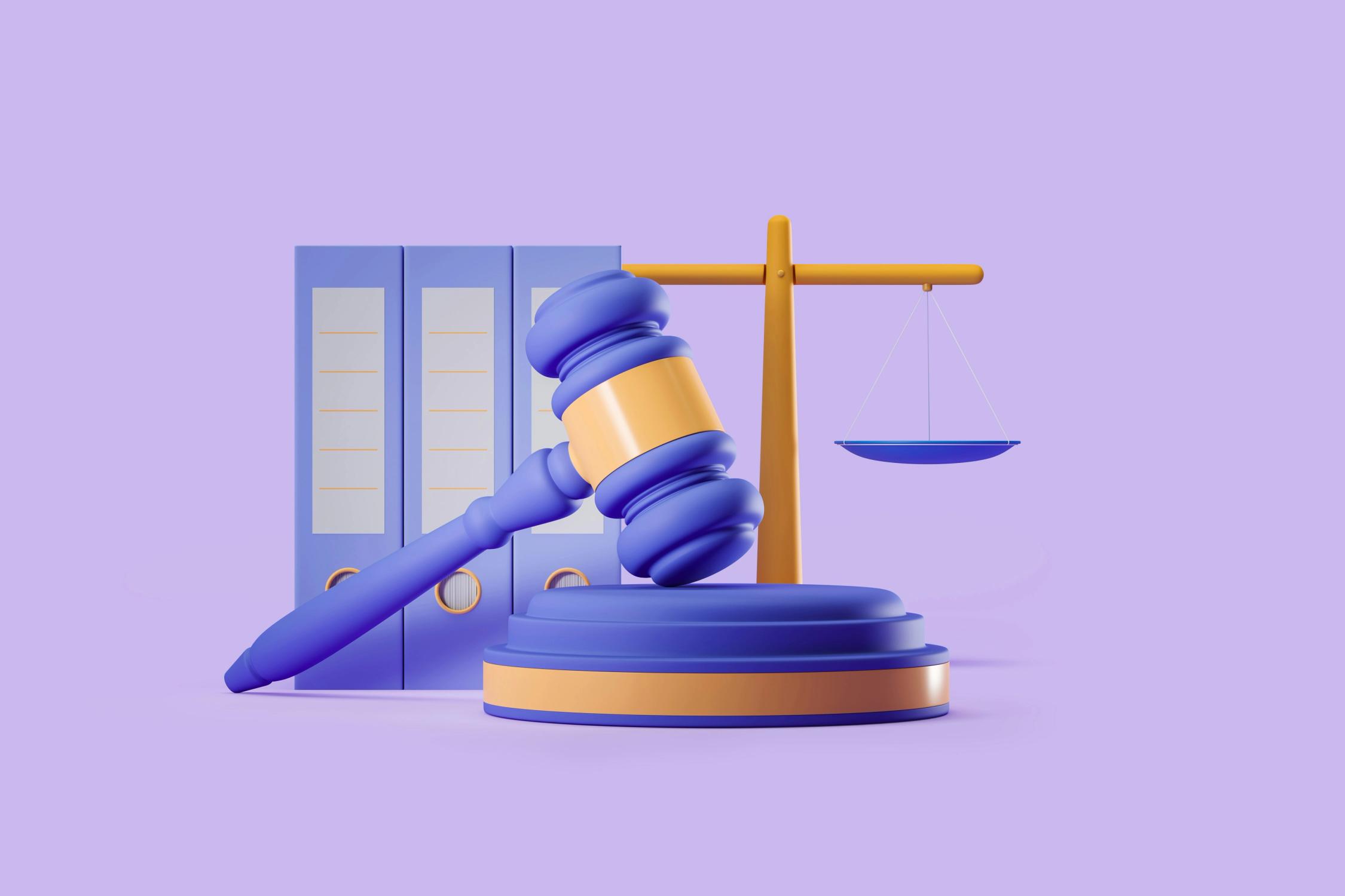 Simboluri ale justiției și ordinii administrative ilustrând cerințele de acces pe piața UE prin DPP.