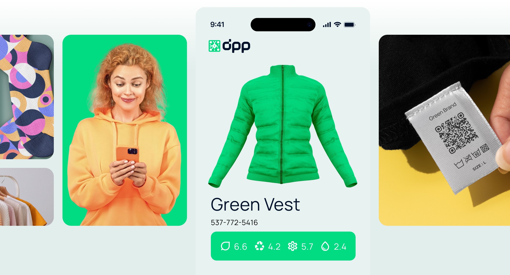 Persoană care pregătește o cutie de haine cu coduri de bare pentru Digital Product Passport (DPP).