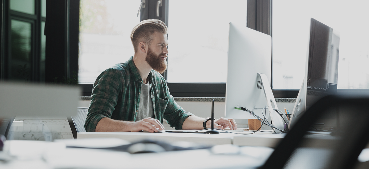 3D илюстрация на градски квартал с бизнес сгради и жилища в зелена среда.