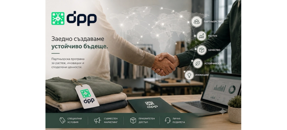Ilustrație a parteneriatului în programul DPP al WIARA — o strângere de mână în jurul unui proces de afaceri durabil.