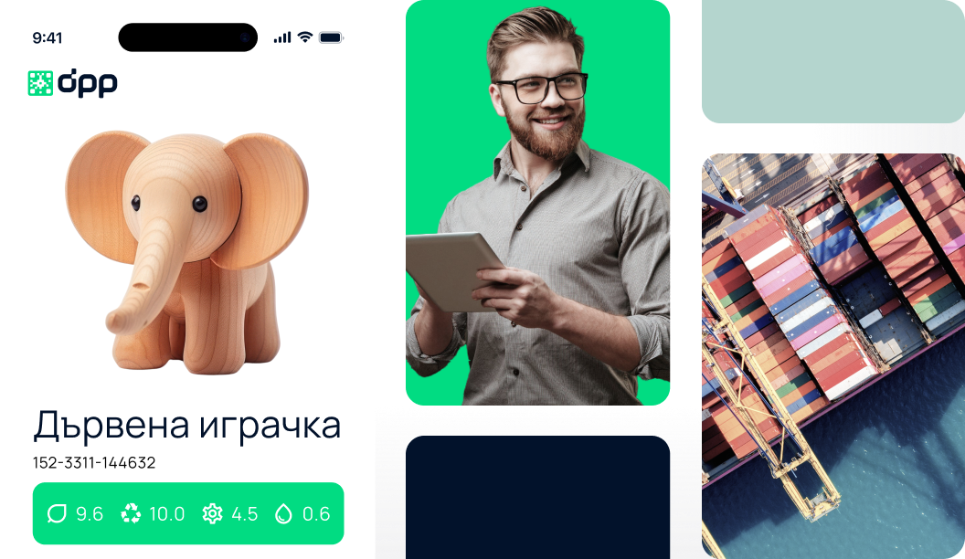 Близък план на ръце, които използват смартфон за проверка на продукти в склад.