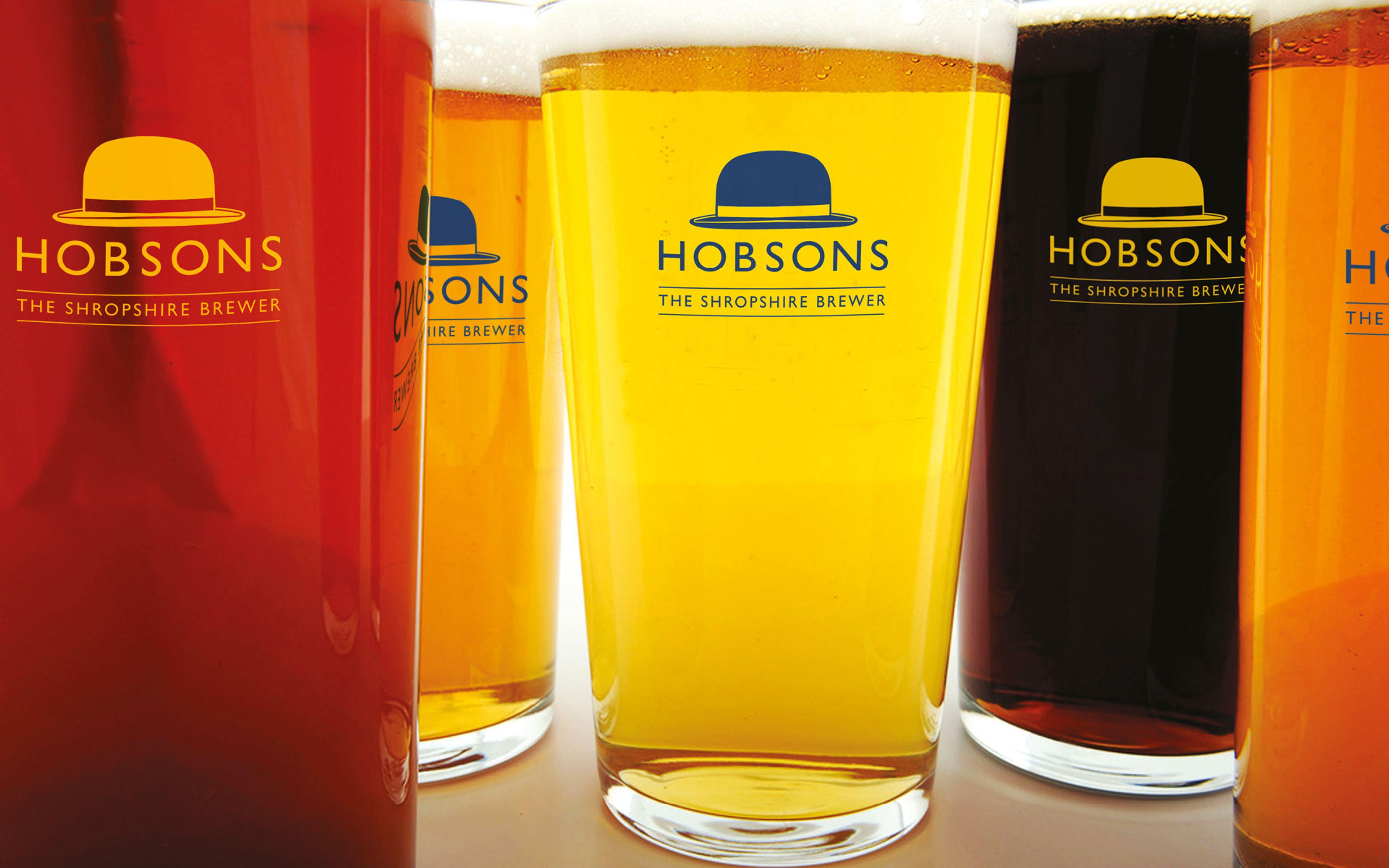 Hobsons Beer glasses