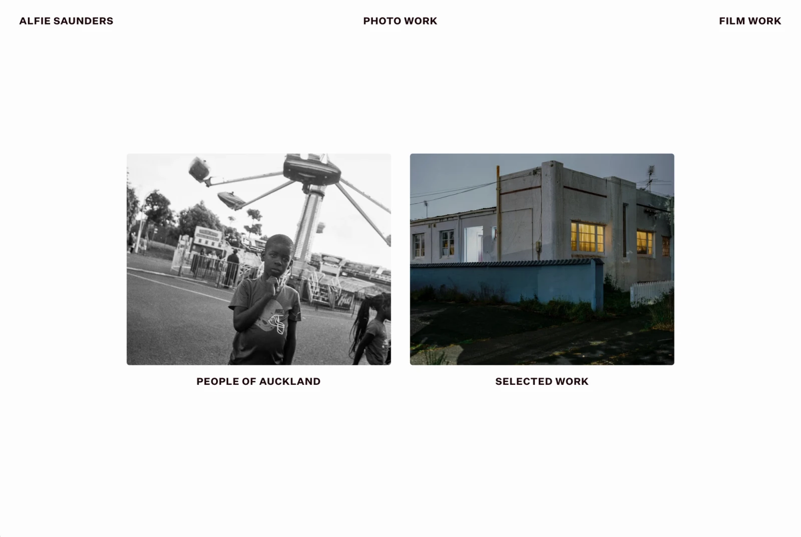 Website for Auckland photographer Alfie Saunders — Digital Mates Auckland