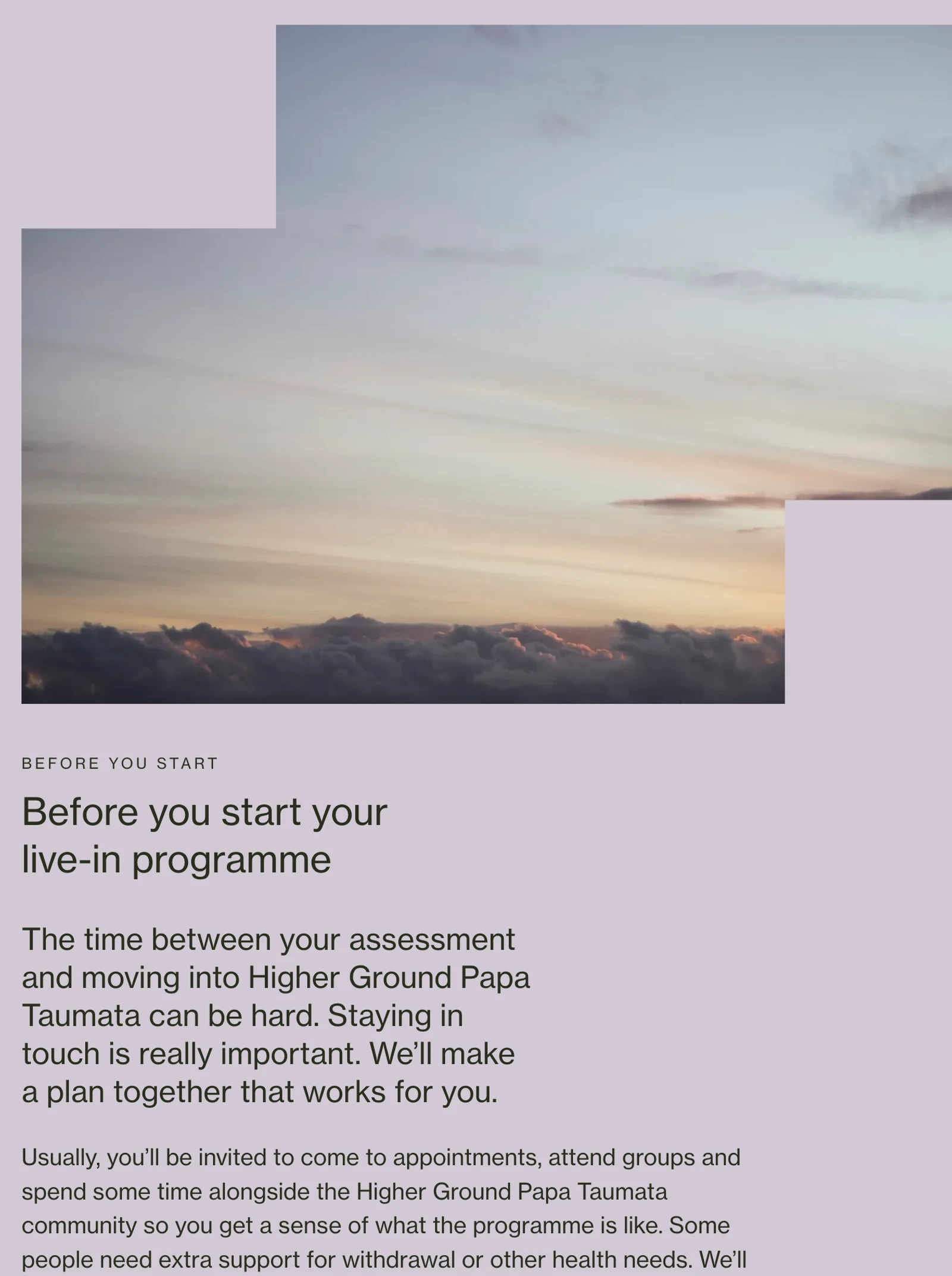 Tablet layout on Higher Ground website by Digital Mates, Auckland