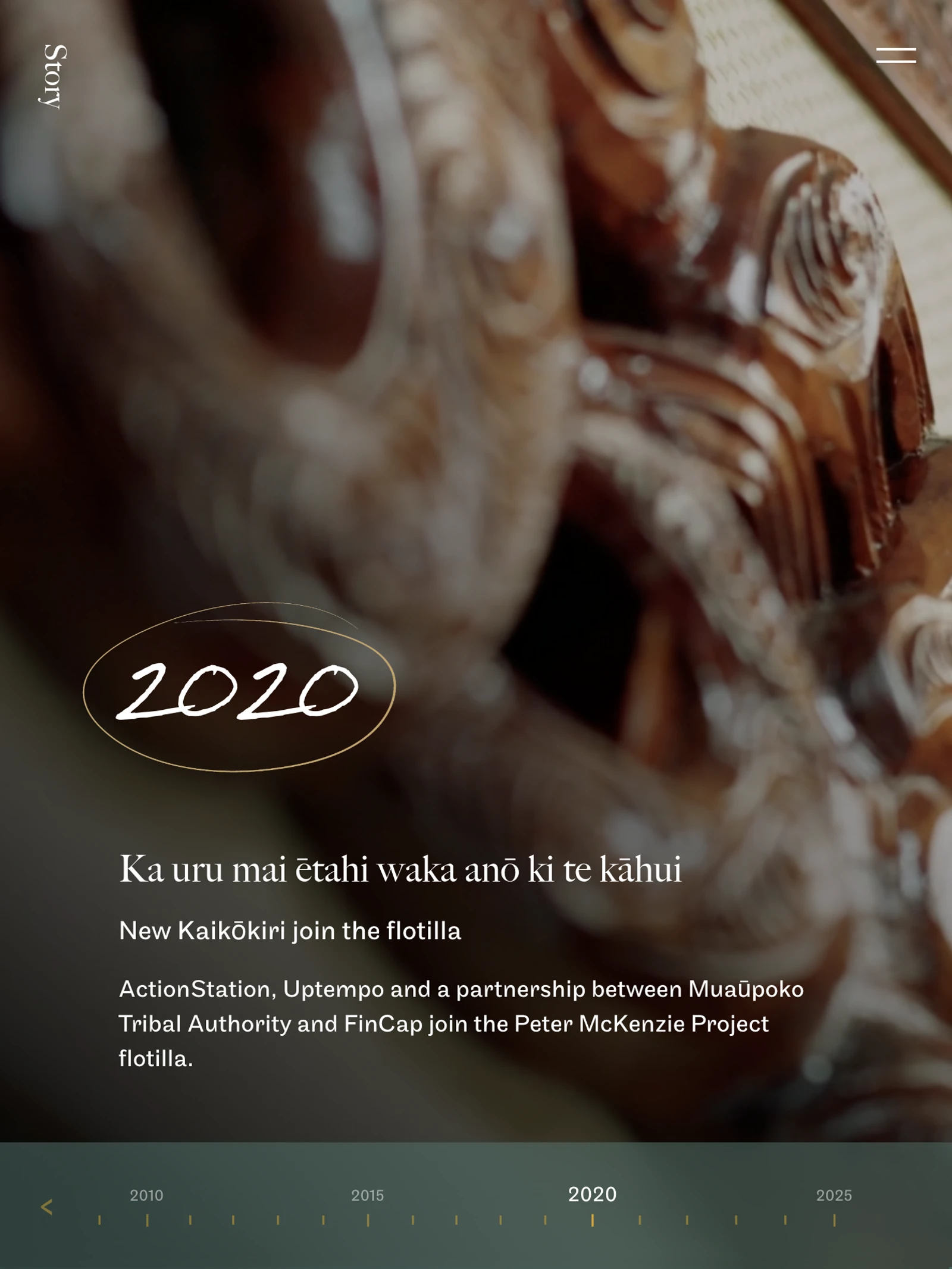 Story timeline - PeterMcKenzie Project website by Digital Mates, Auckland