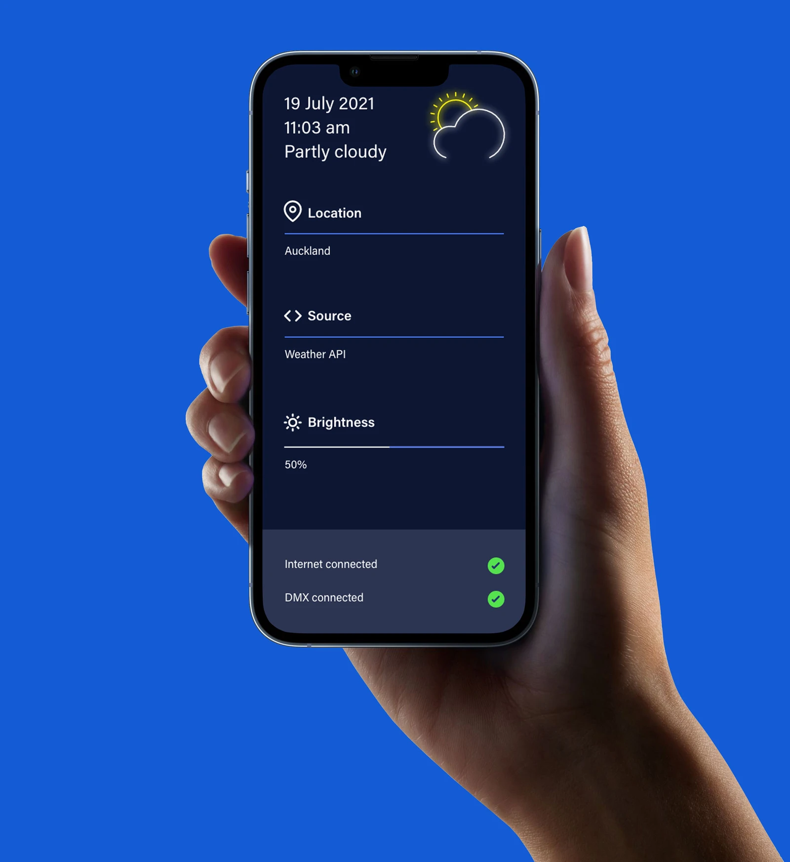 App for controlling the weather installation at NZ Bus HQ - by Digital Mates, Auckland