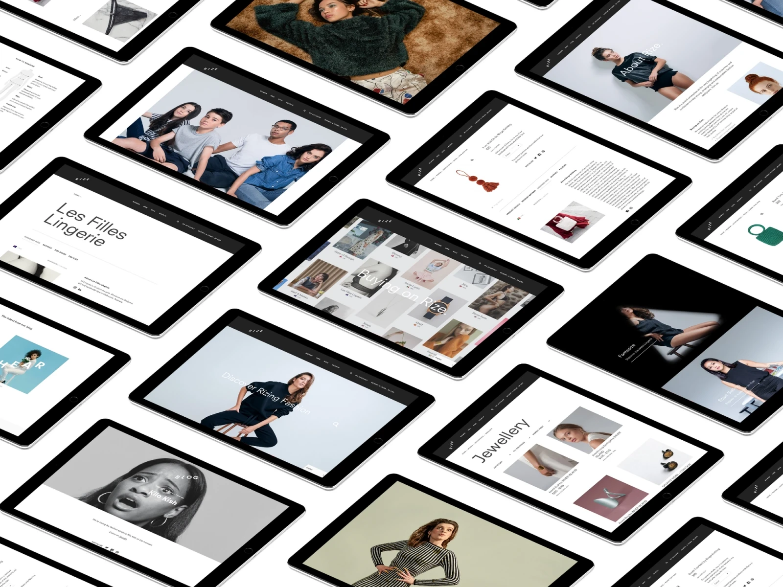 Rize website multiple screens on tablet - Rize website designed and built by Digital Mates, New Zealand