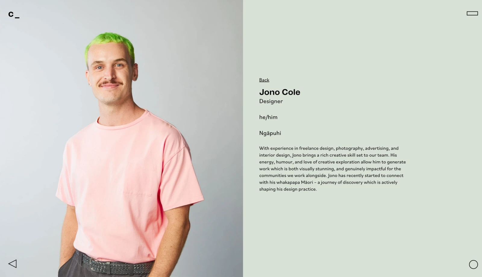 Team member profile - Curative website by Digital Mates, Auckland