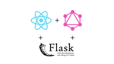 React + GraphQL + Flask logos