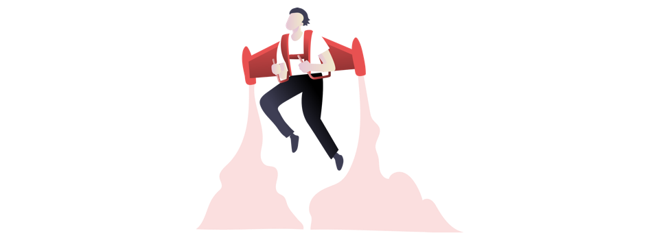 illustration of person in jetpack