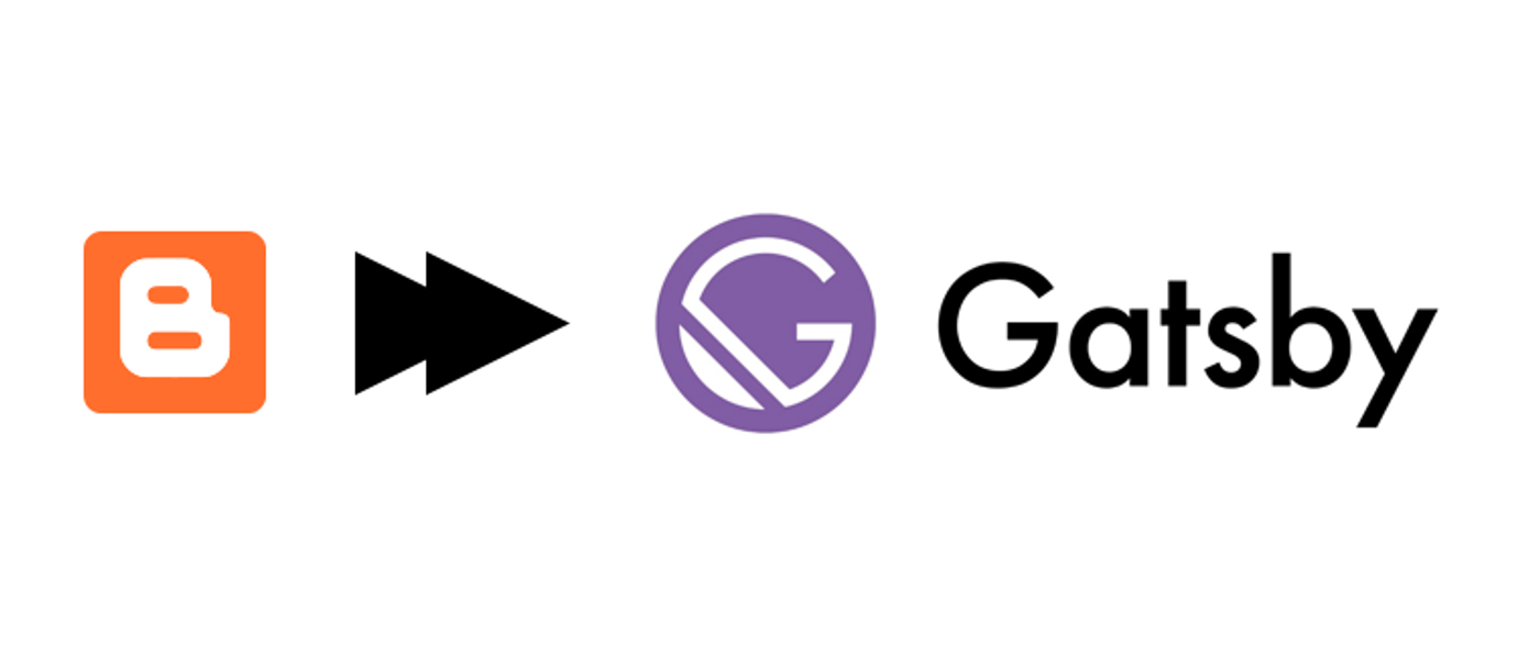 Blogger logo with arrow pointing right towards Gatsby Logo