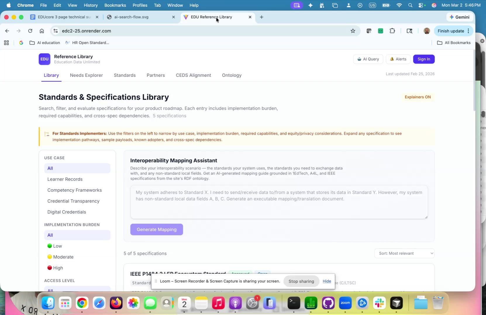 EDUcore Reference Library demo