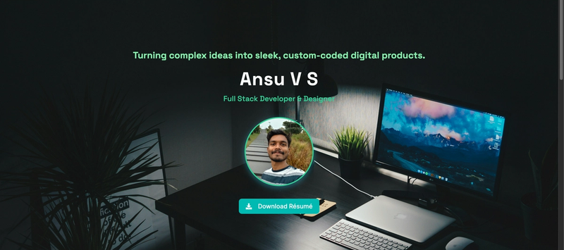 Ansu V S - Portfolio Website Concept