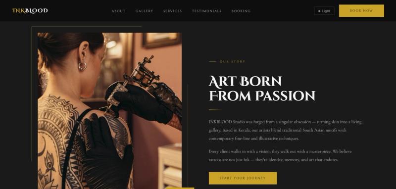 InkBlood Tattoo Studio - Website Concept