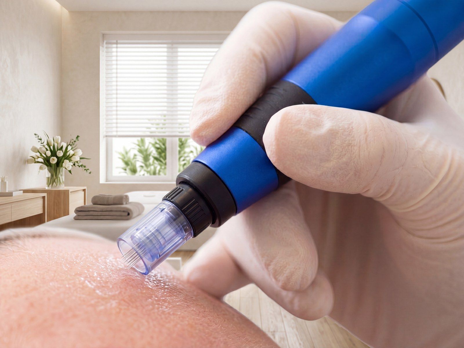 SkinPen Precision Microneedling in der ruhigen Behandlungsumgebung von MySilkSkin.