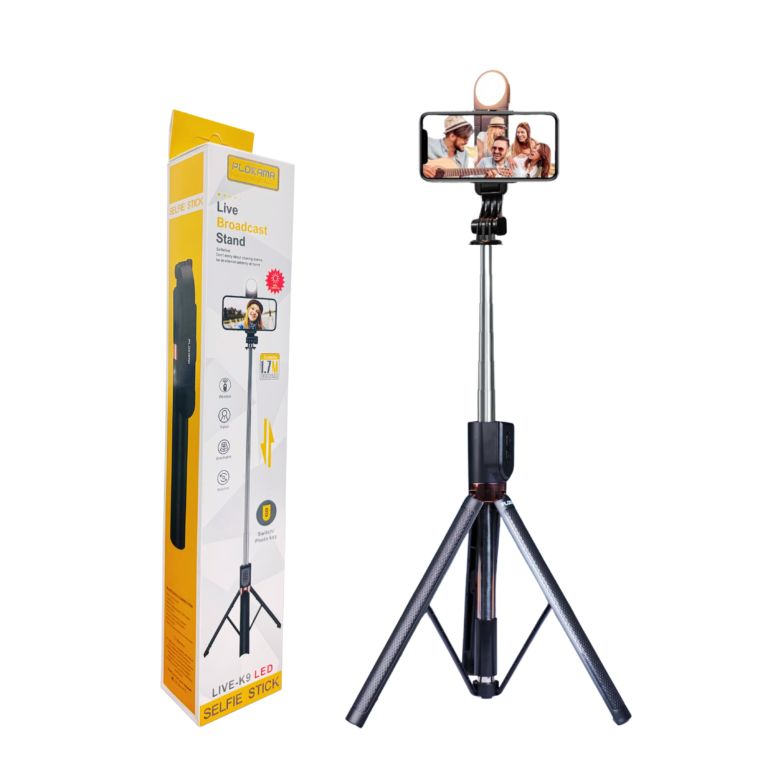 LIVE-K9 Live Selfie Stand With Rechargeable Light (5.7 Feet)