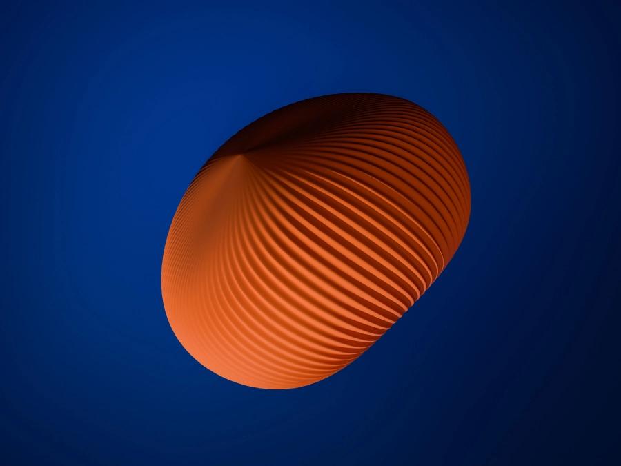 Orange textured shape