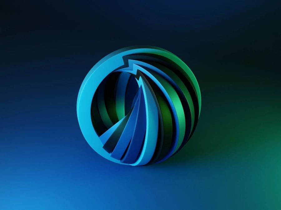 Abstract blue render