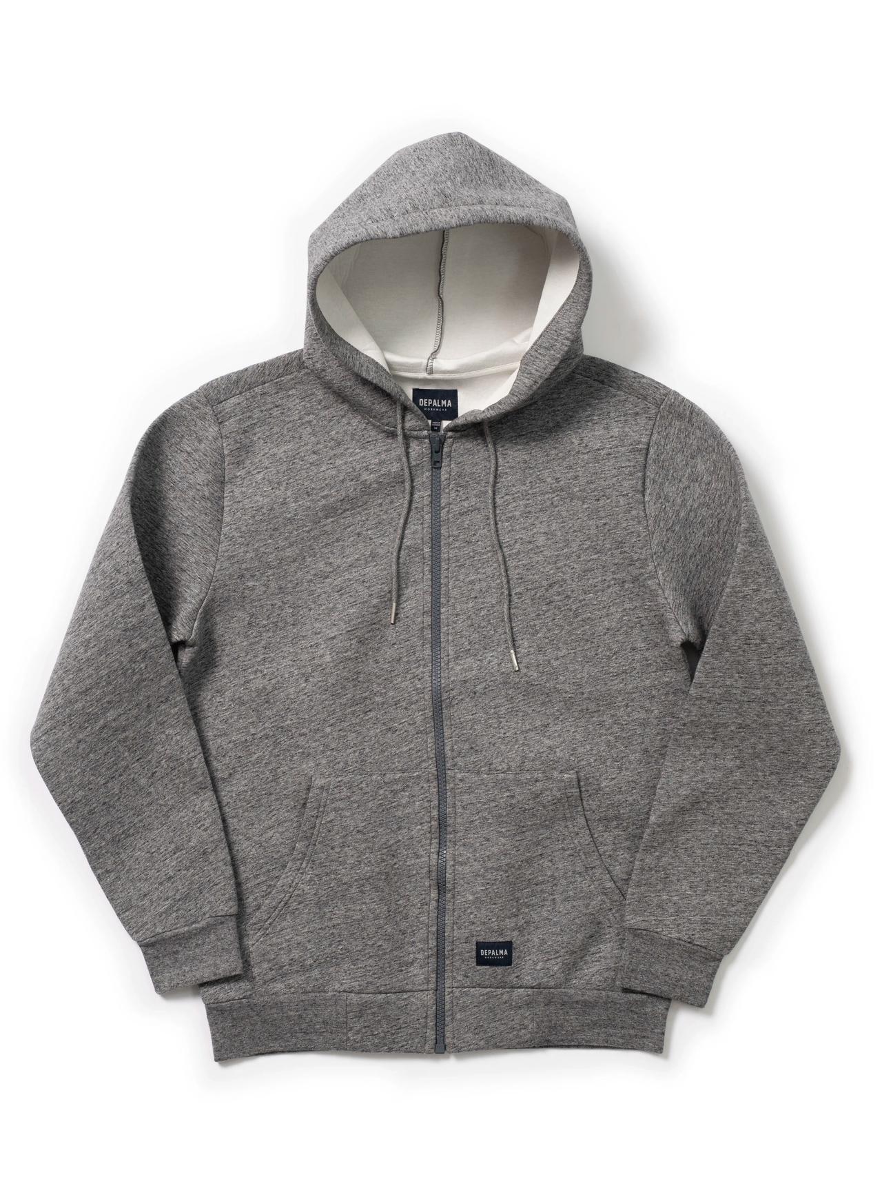 Photo of Albany Bonded Zip Hooded Sweatshirt, Grey Melange