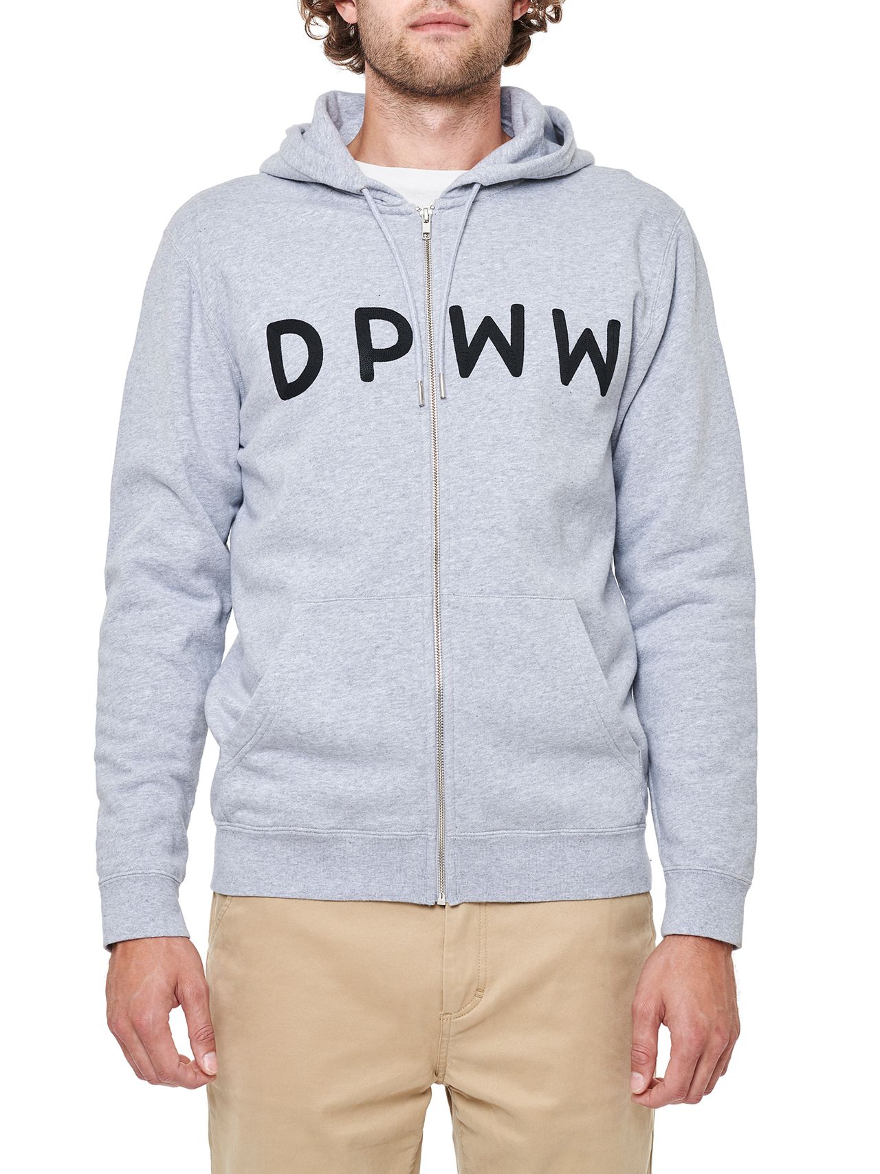 Photo of DPWW Zip Hooded Sweatshirt, Grey Melange