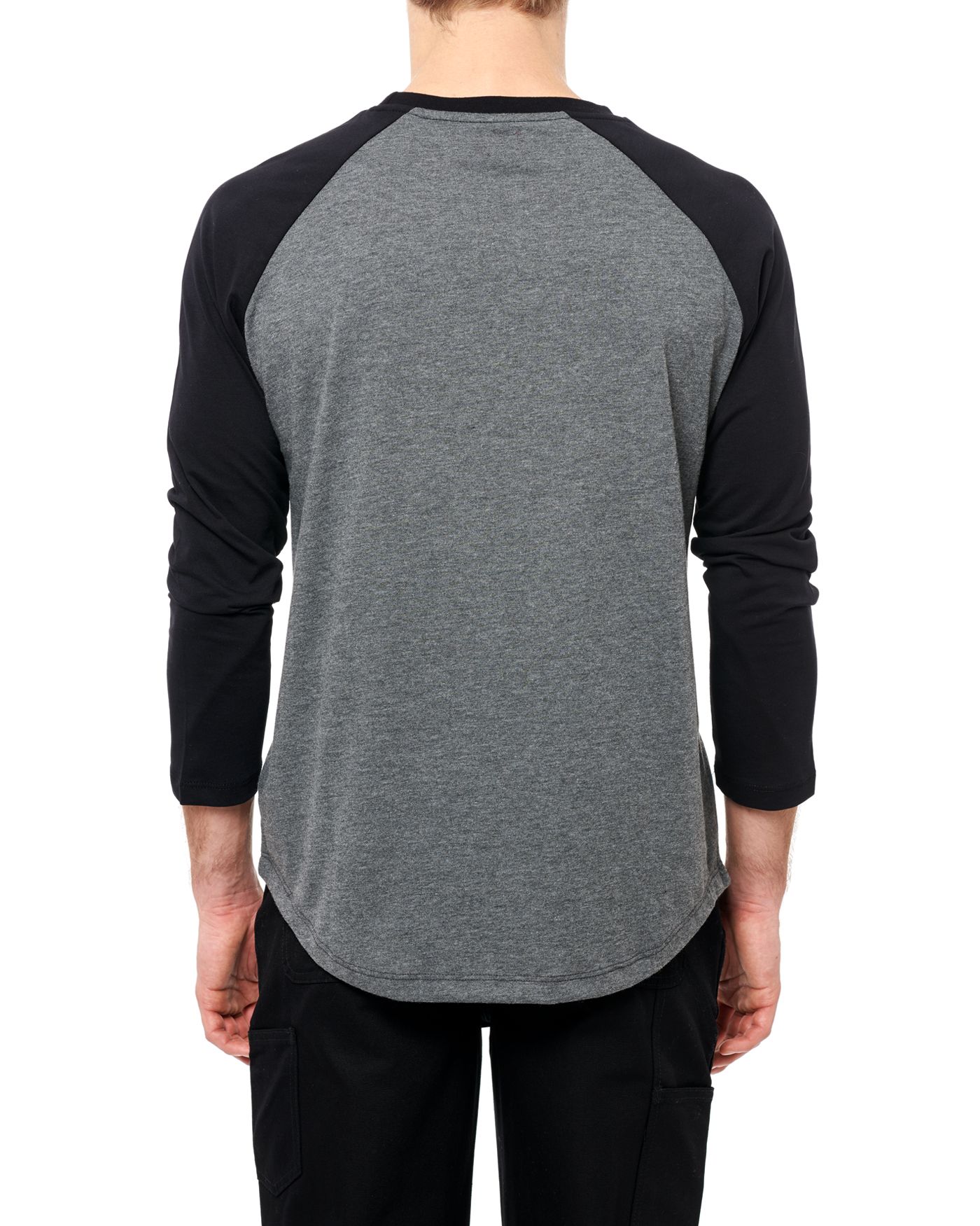 Photo of Nothing Man 3/4 Raglan T-shirt, Grey Melange