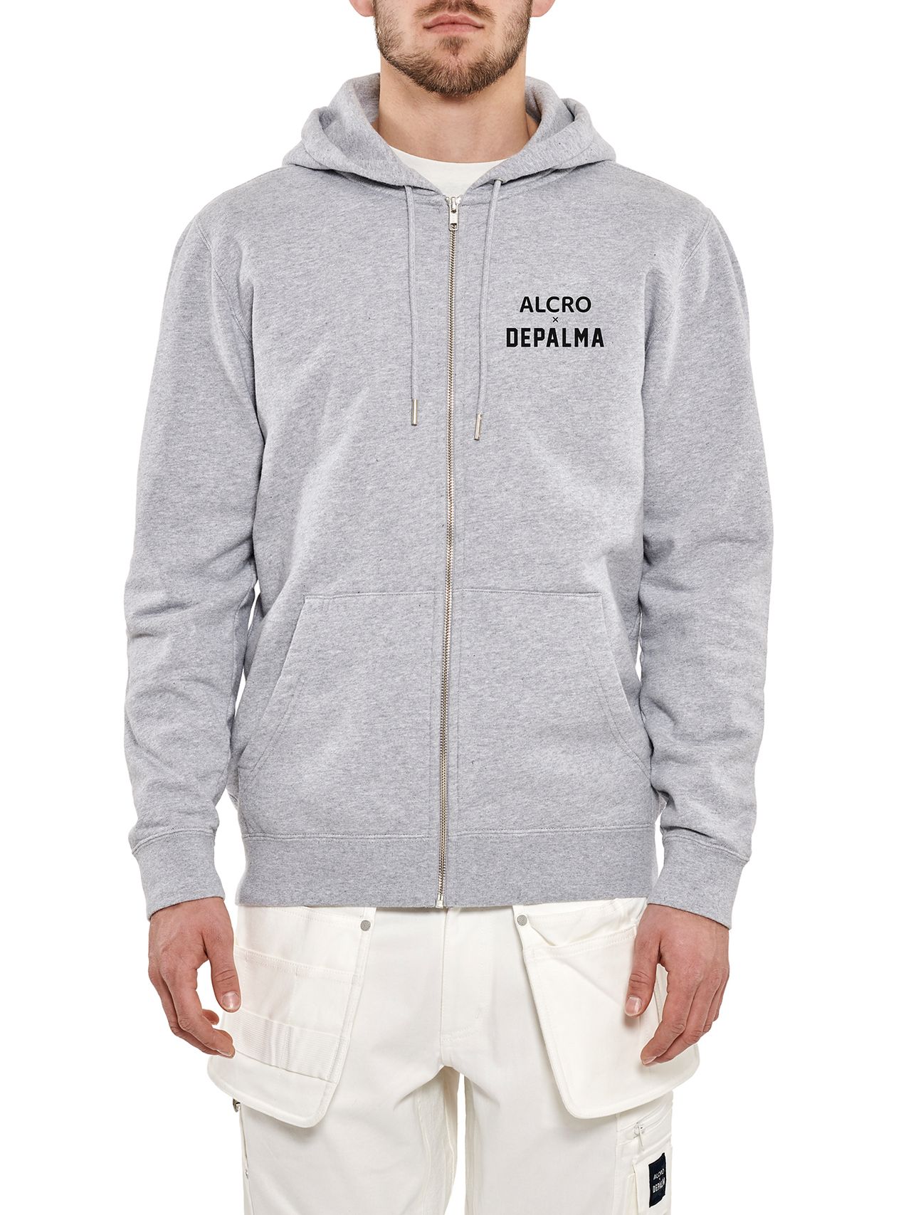 Photo of Alcro Zip Hooded Sweatshirt Zip Hooded Sweatshirt, Grey Melange
