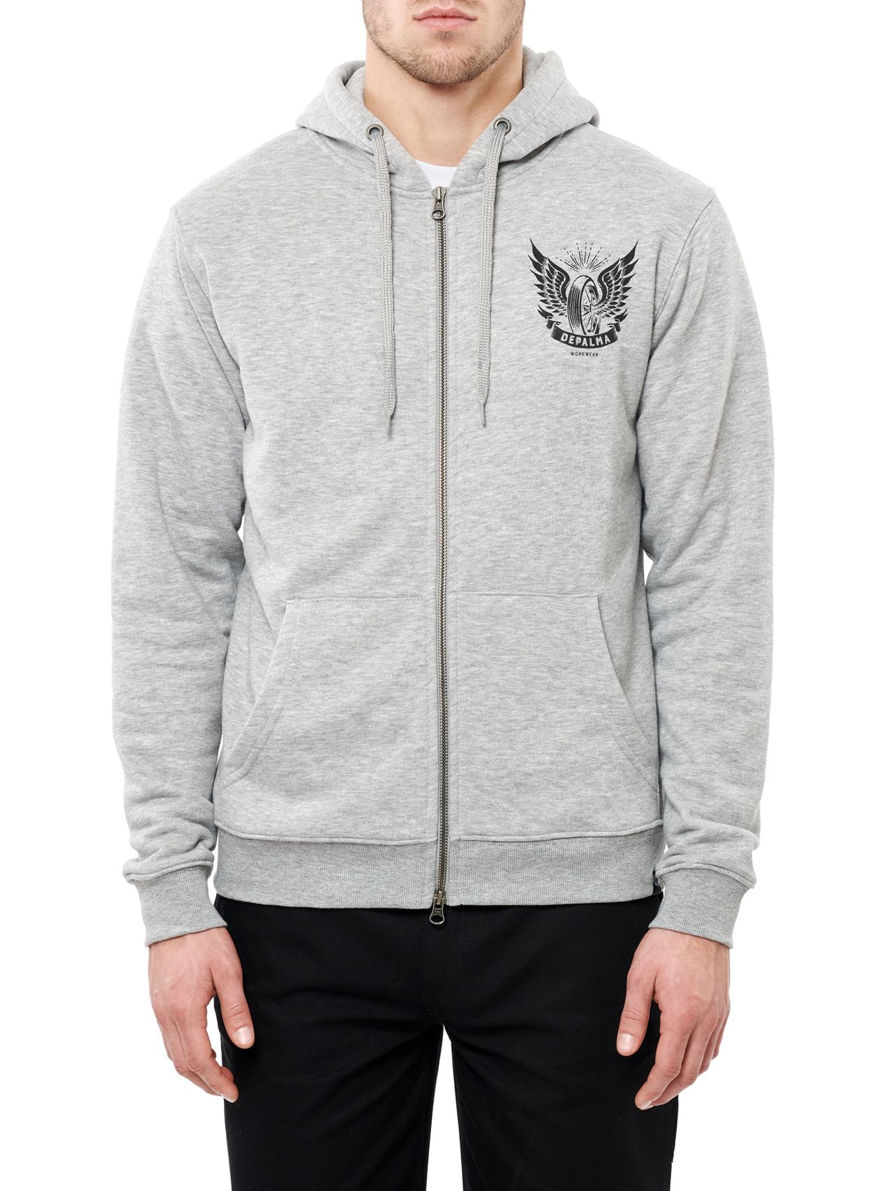 Photo of Night Zip Hooded Sweatshirt, Grey Melange