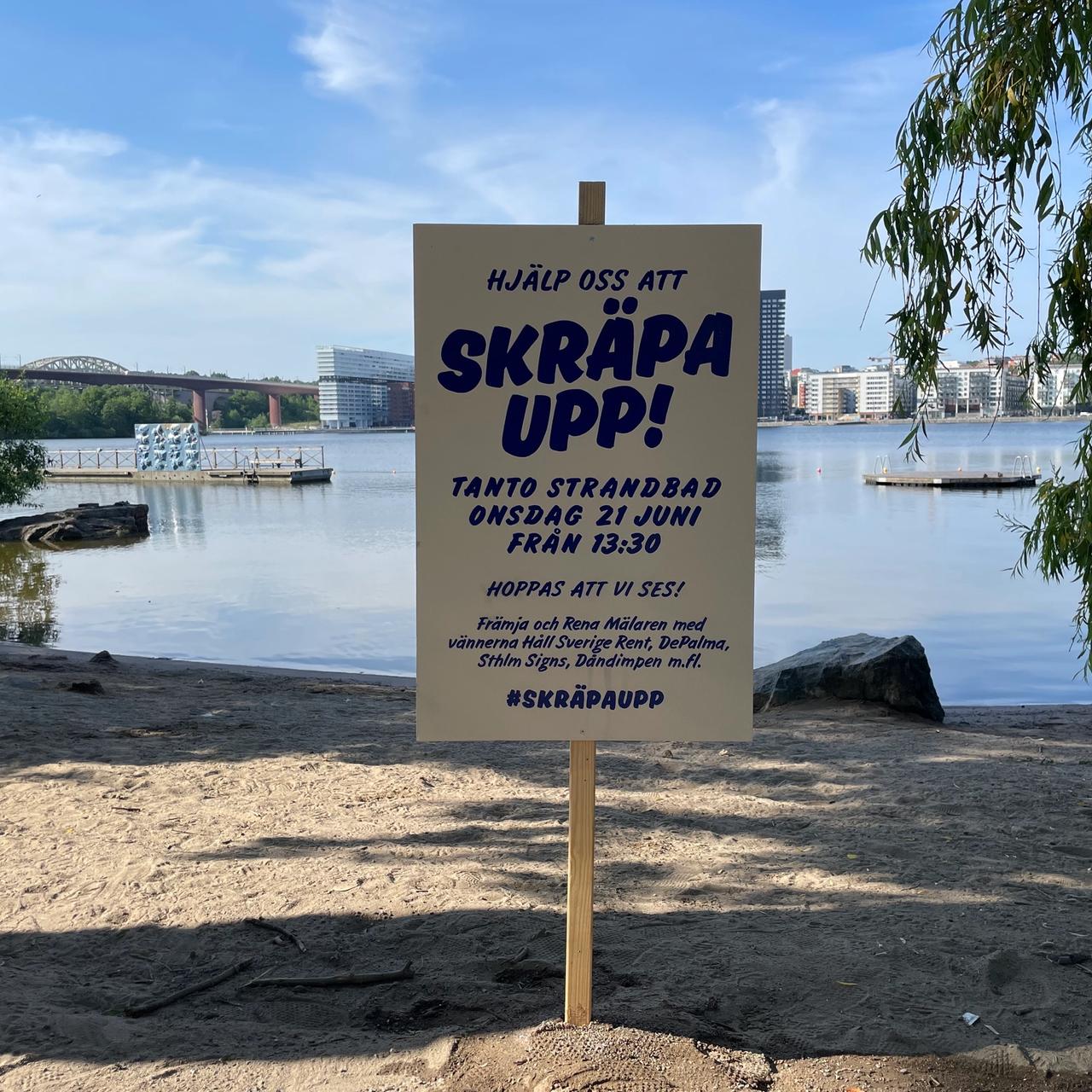 Hjälp oss Skräpa Upp Tanto Strandbad